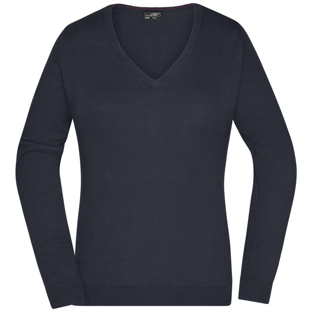 James & Nicholson Damen V-Auschnitt-Pullover JN658 Gr. 2XL black