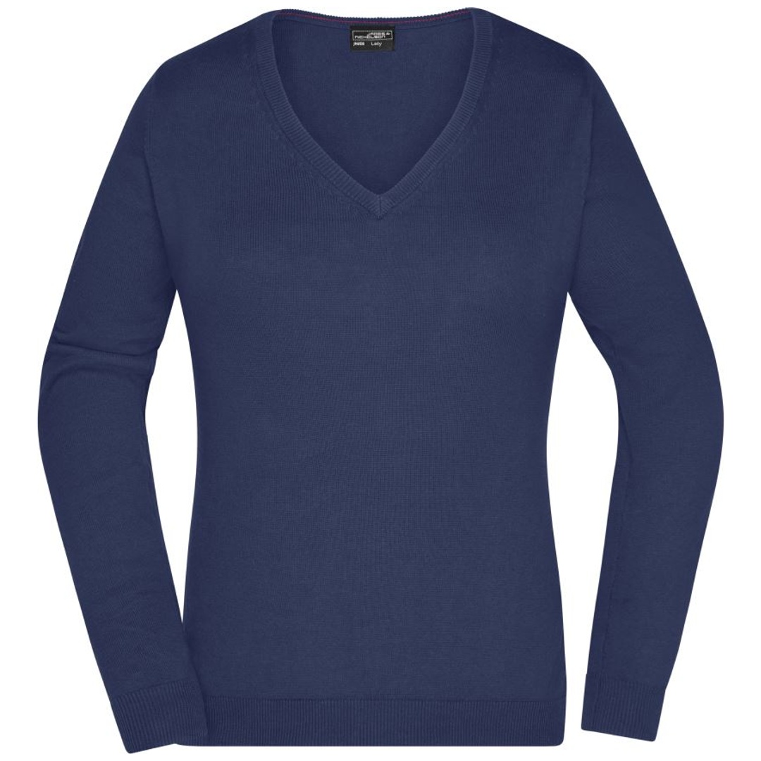 James & Nicholson Damen V-Auschnitt-Pullover JN658 Gr. XL navy