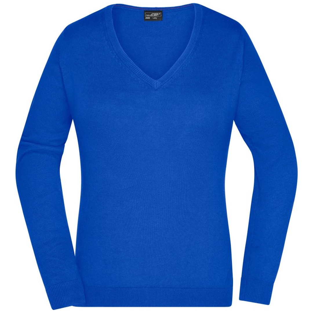 James & Nicholson Damen V-Auschnitt-Pullover JN658 Gr. M royal