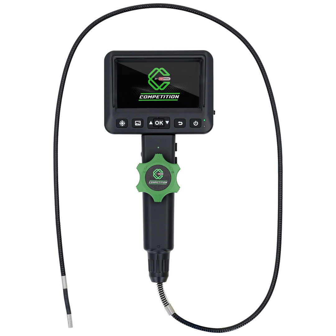 KS Tools COMPETITION HD-Videoskop-Satz, Ø 6,0 mm, 180° und 0° HD Frontkamera-Sonde, flexible PVC Hülle