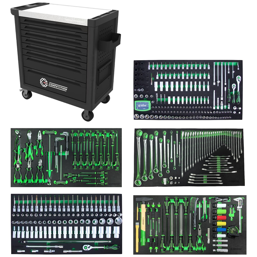 KS Tools COMPETITION Werkstattwagen mit 8 Schubladen und 434 Premium-Werkzeugen