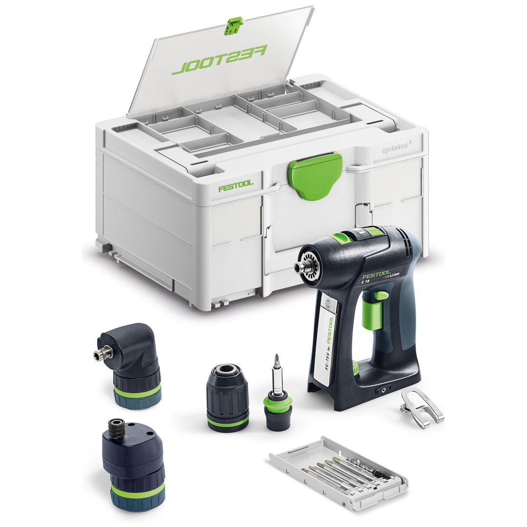 Festool Akku-Bohrschrauber C 18 Basic-Set, incl. Zubehör, Systainer
