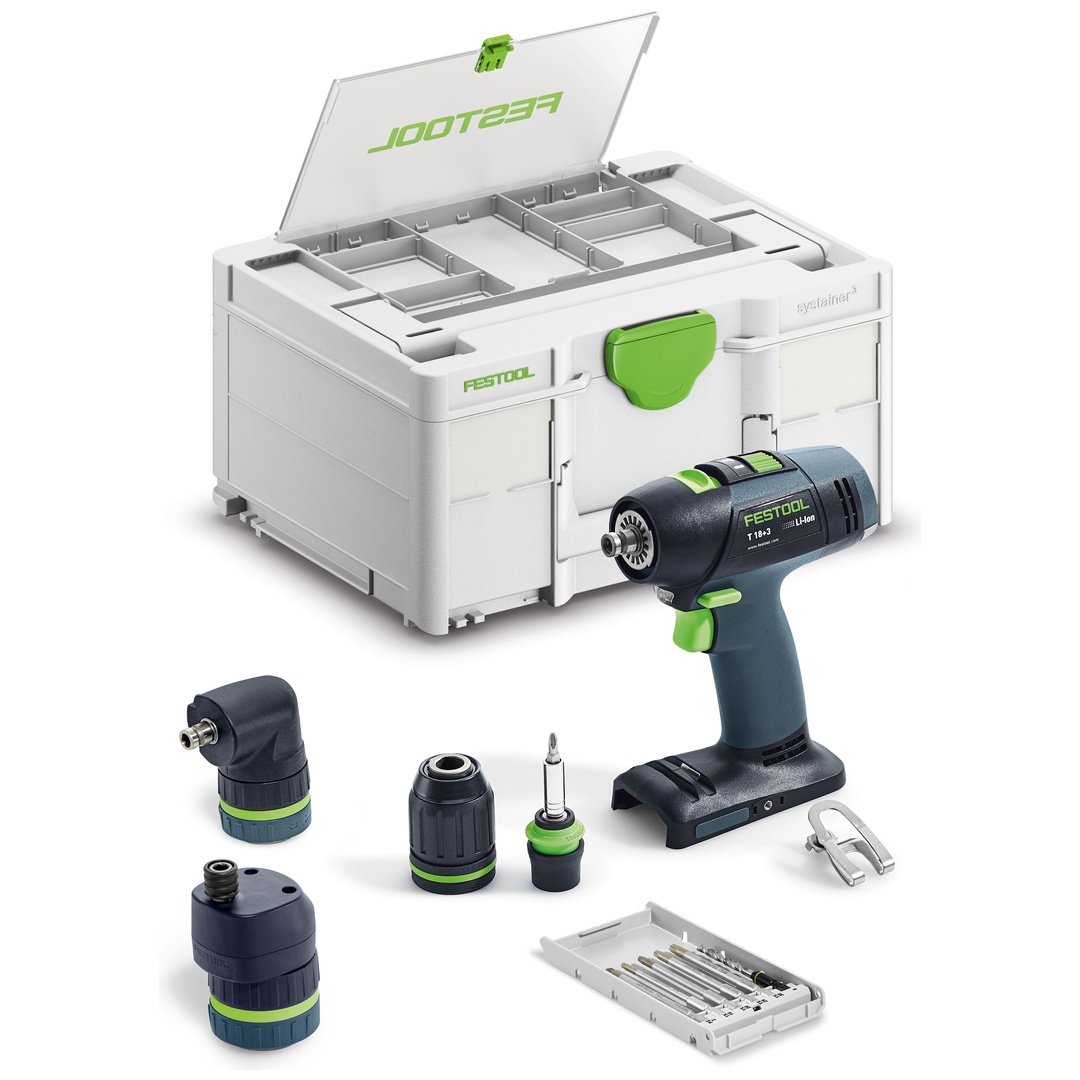 Festool Akku-Bohrschrauber T18+3 Basic-Set, incl. Zubehör, Systainer