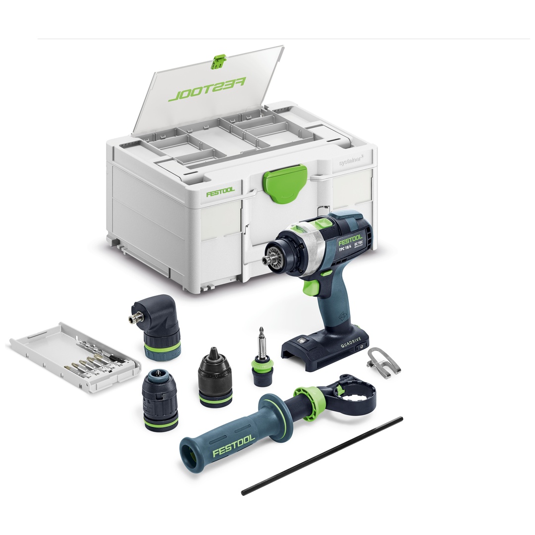 Festool Akku-Schlagbohrschrauber QUADRIVE TPC 18/4 Basic-Set/XL, incl. Zubehör, Systainer
