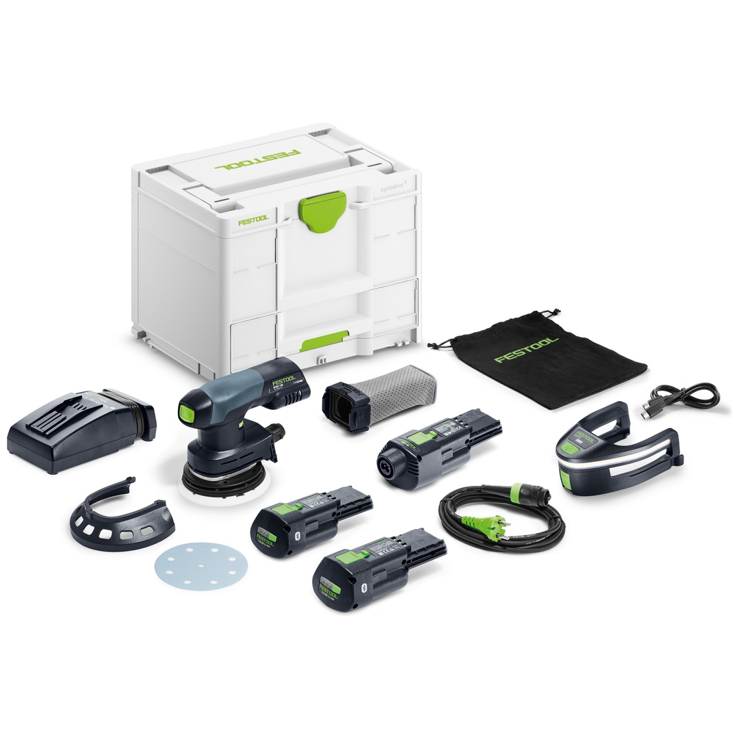 Festool Akku-Exzenterschleifer ETSC 125 3,0 I-Set, incl. Akku 3 Ah, Schnellladegerät, Zubehör, Systainer