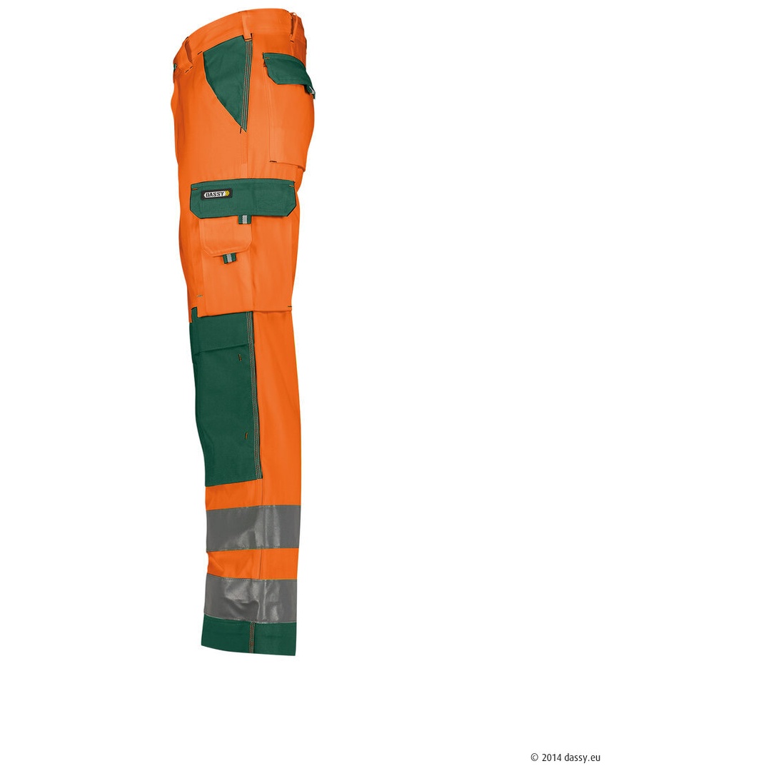 DRESS CONFECT Dassy Warnschutzhose Buffalo PESCO74 STANDARD Gr. 53 orange/grün