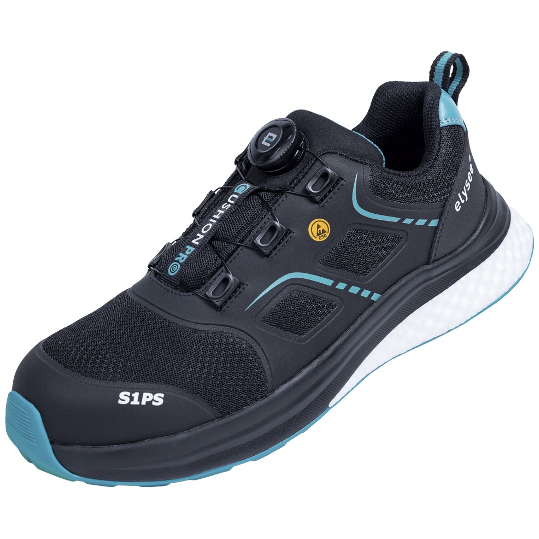 Elysee Sicherheitshalbschuh CUSHIONPRO Flex II S1PS FO SR SC ESD Gr. 40 schwarz/petrol