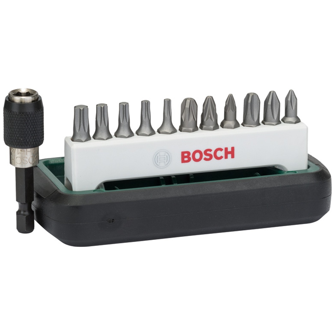 Bosch Schrauberbit-Set Standard, gemischt (PH, PZ, T), 12-tlg.