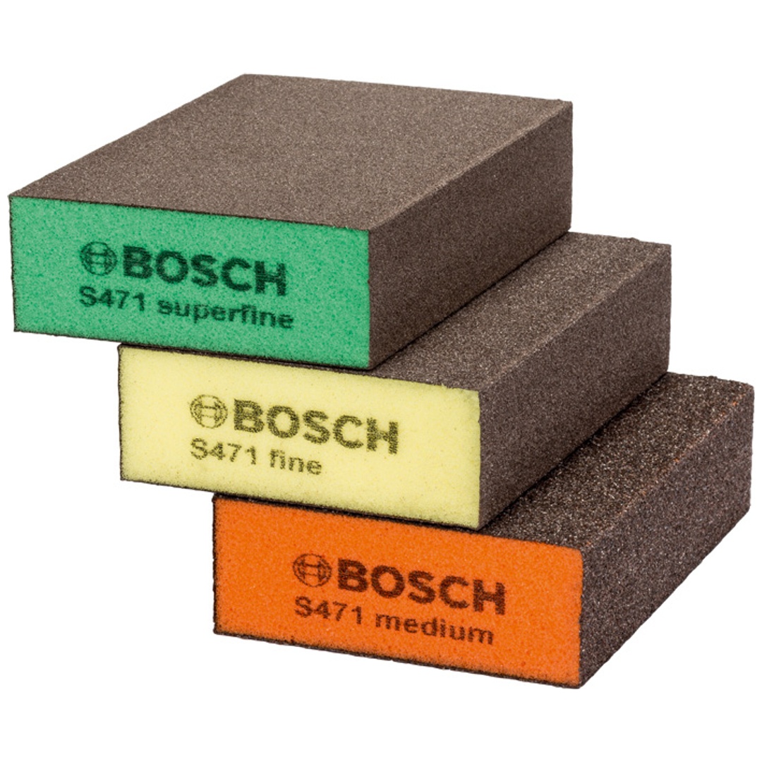 Bosch Schleifschwämme, flat+edge 97 x 69 x 26 mm, M / F / SF, 3 Stk. p6911223