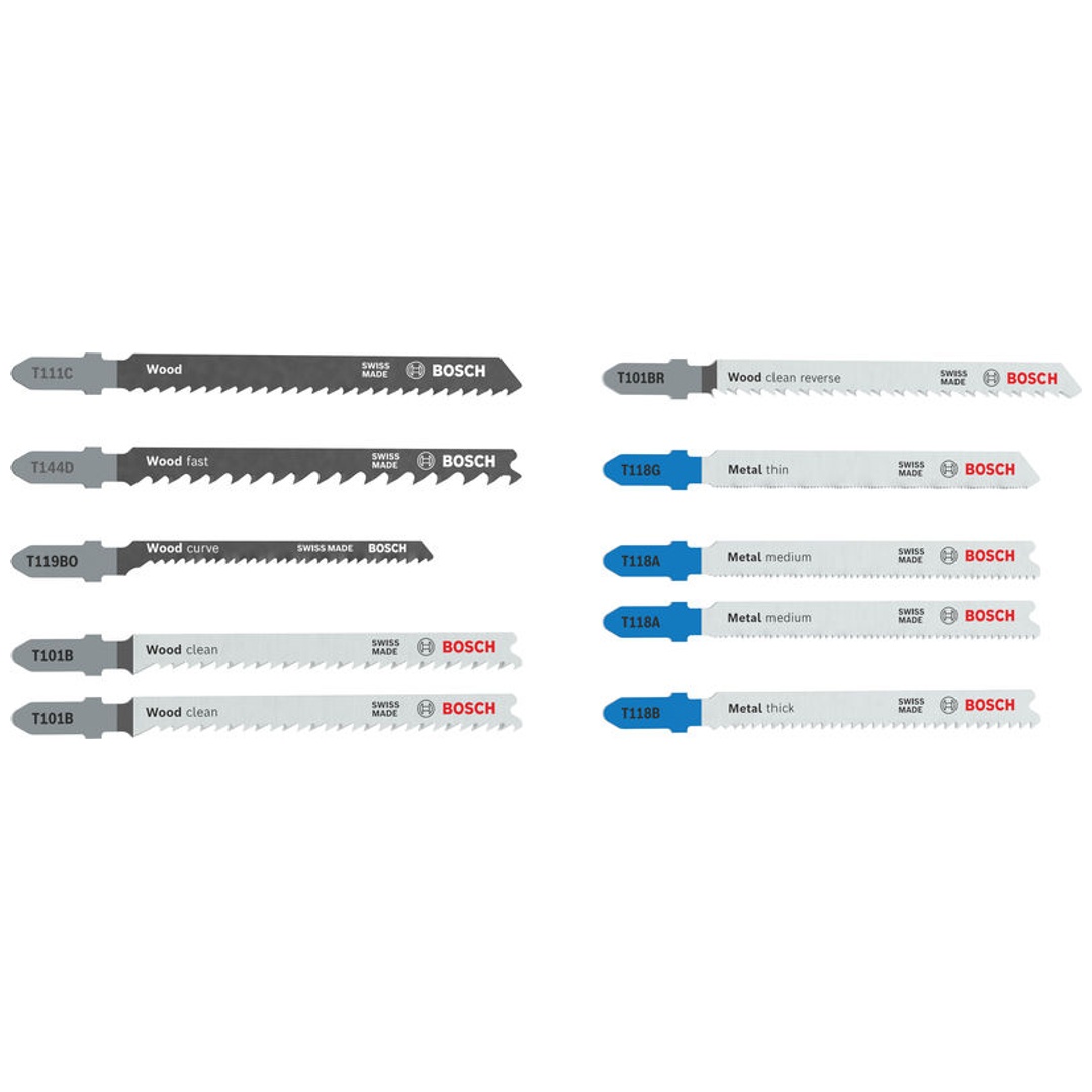 Bosch Stichsägeblatt Set Wood and Metal Basic, 10-tlg.