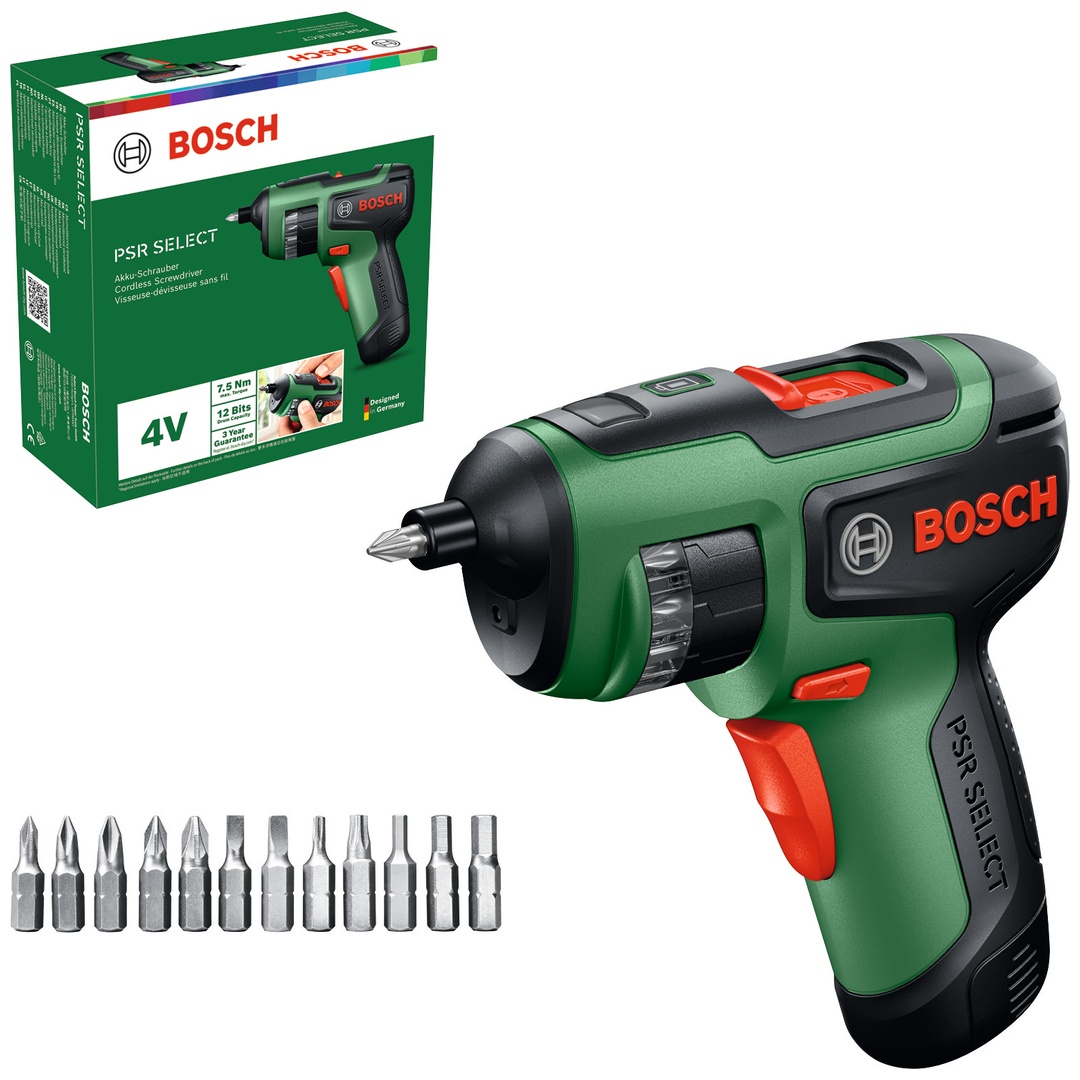 Bosch Akku-Schrauber PSR Select, incl. 1x Akku BA 4V 2 Ah, Bits, Karton
