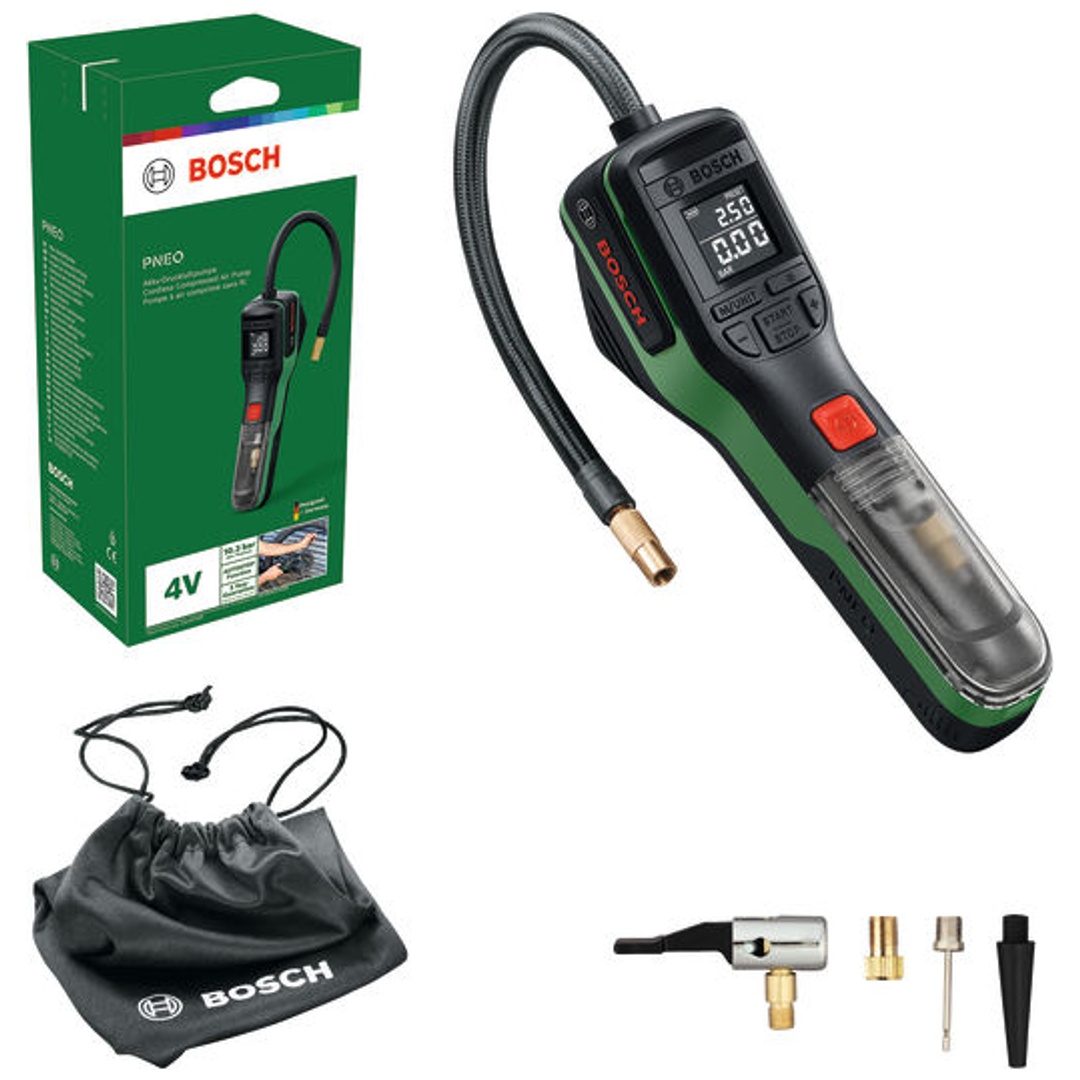Bosch Akku-Druckluftpumpe PNEO, incl. Zubehör, Werkzeugtasche