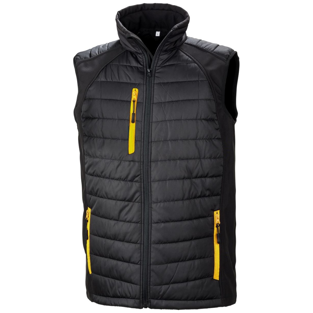Result Core Cotton Classics-30.238X Hybrid Gilet Compass Gr. S black/yellow