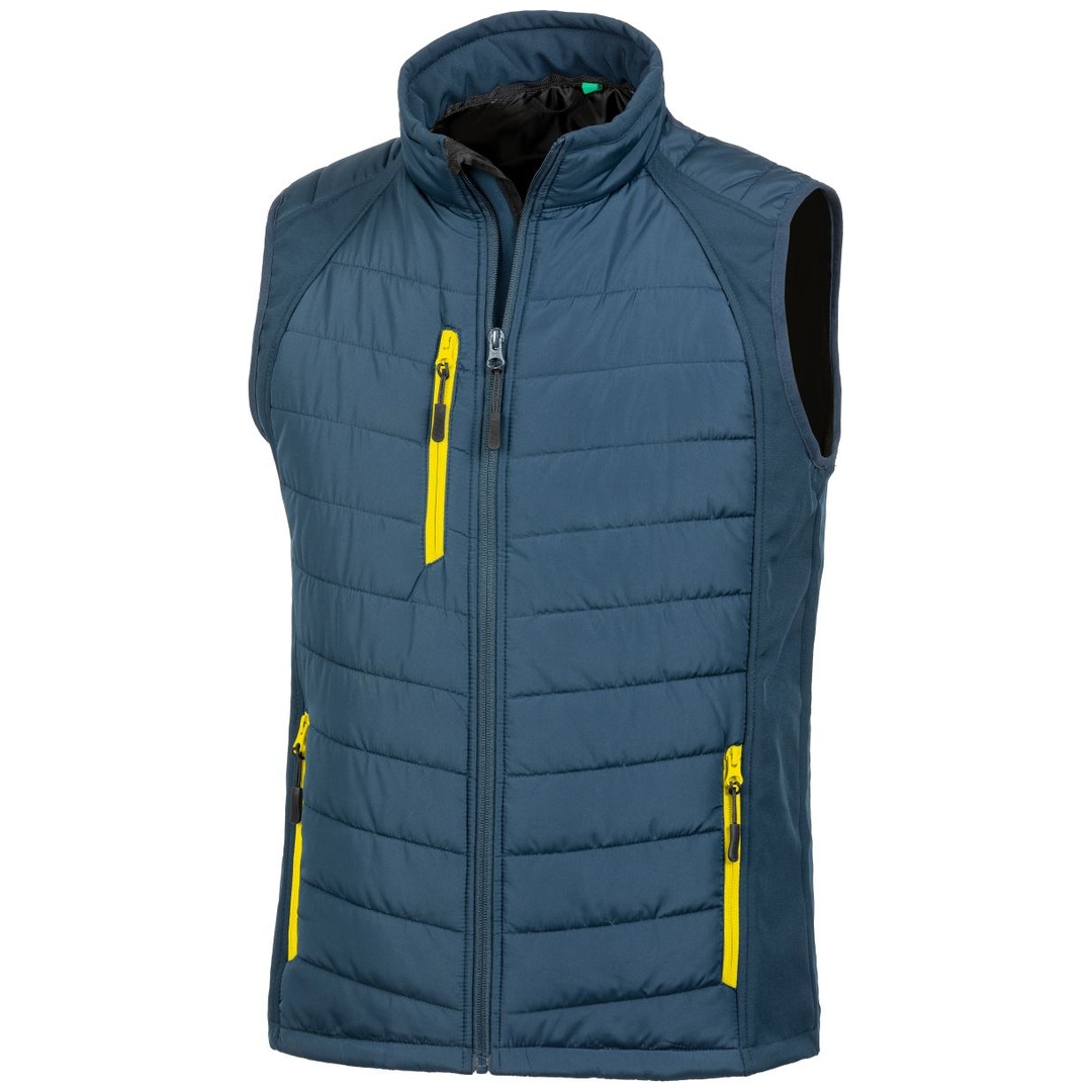 Result Core Cotton Classics-30.238X Hybrid Gilet Compass Gr. 4XL navy/yellow
