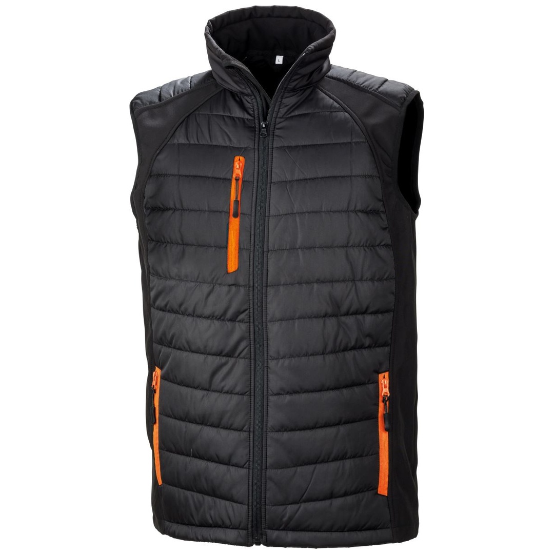 Result Core Cotton Classics-30.238X Hybrid Gilet Compass Gr. 4XL black/orange