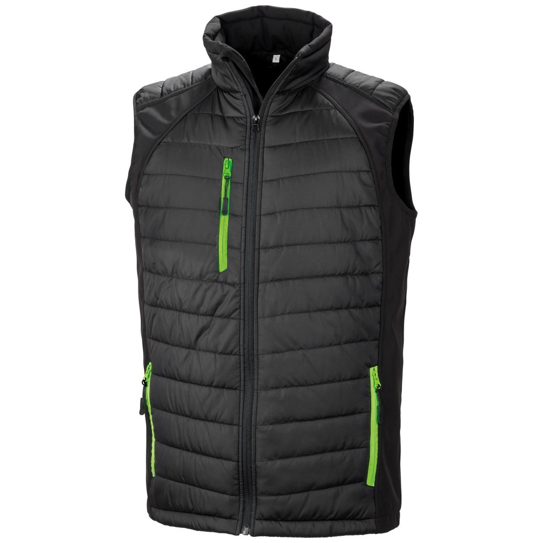 Result Core Cotton Classics-30.238X Hybrid Gilet Compass Gr. S black/lime
