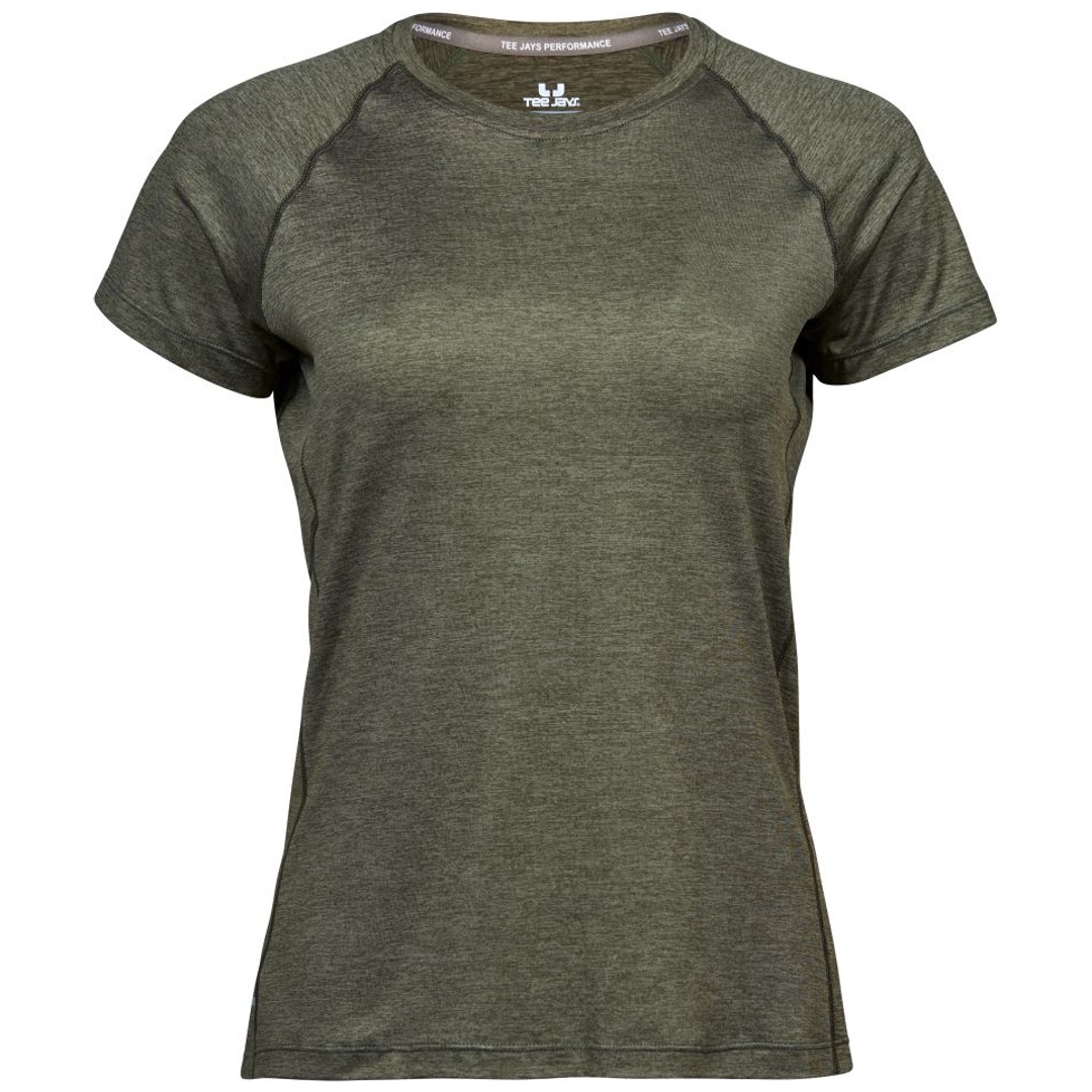 TEE JAYS Damen CoolDry Sport T-Shirt 18.7021 Gr. 2XL olive melange