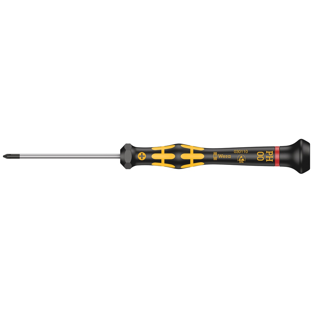 Wera 1550 PH ESD Kraftform Micro Kreuzschlitz-Schraubendreher, PH 00 x 60 mm