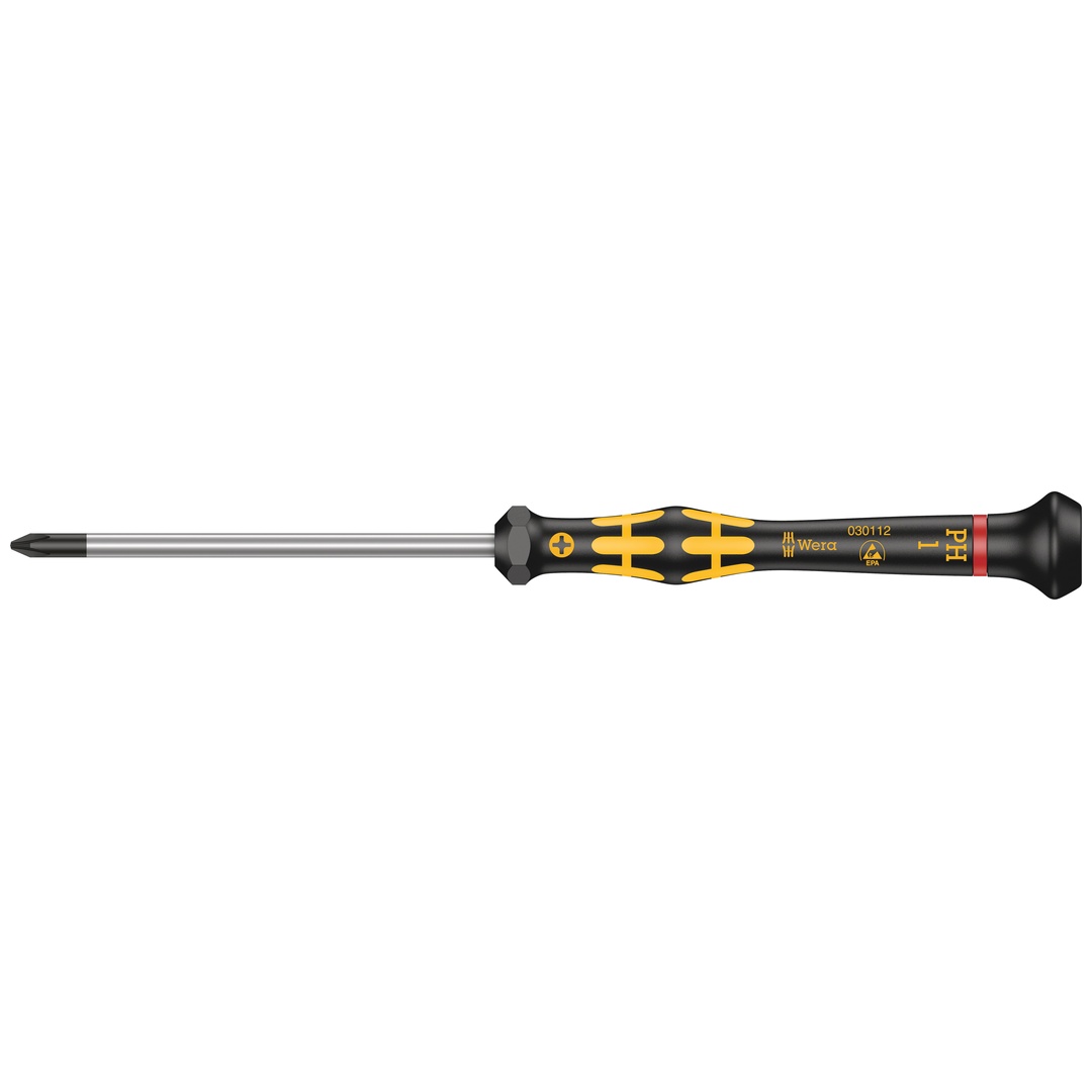 Wera 1550 PH ESD Kraftform Micro Kreuzschlitz-Schraubendreher, PH 1 x 80 mm