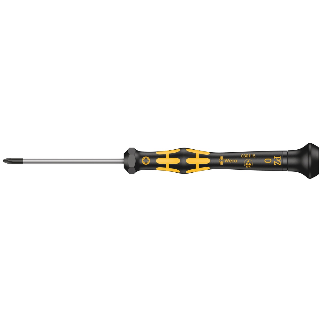 Wera 1555 PZ ESD Kraftform Micro Kreuzschlitz-Schraubendreher, PZ 0 x 60 mm
