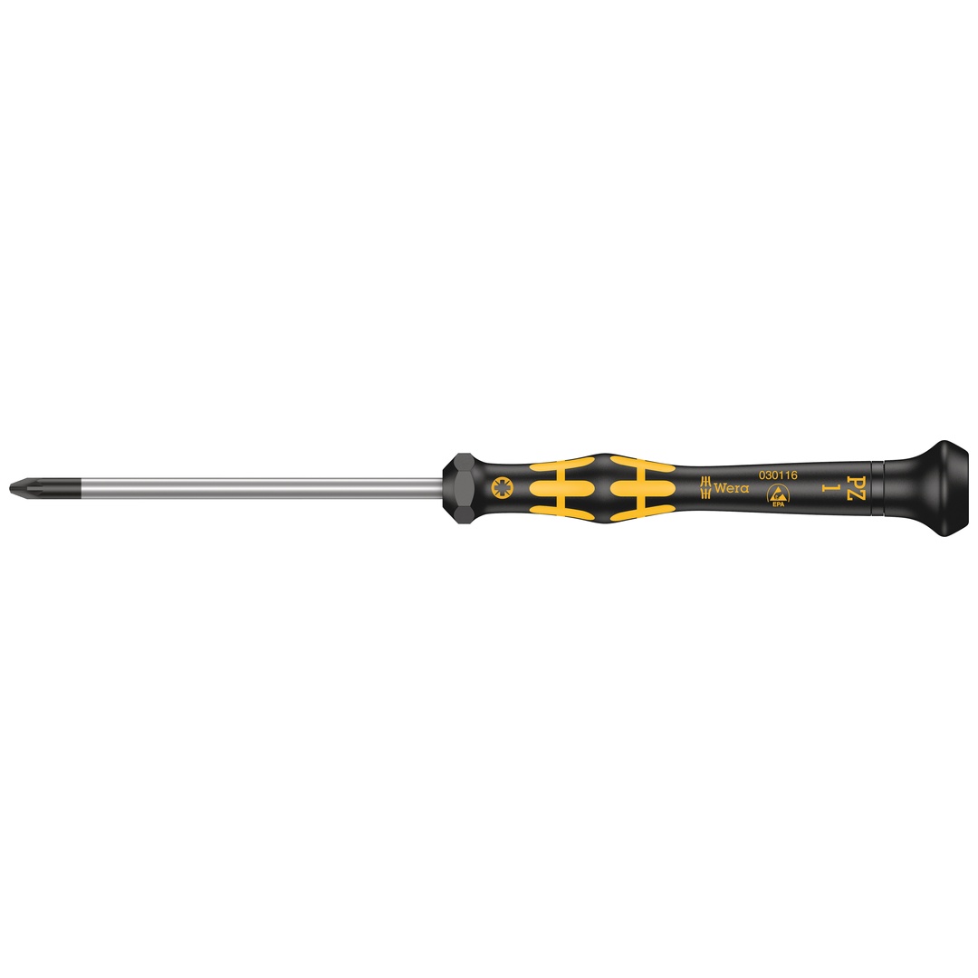 Wera 1555 PZ ESD Kraftform Micro Kreuzschlitz-Schraubendreher, PZ 1 x 80 mm