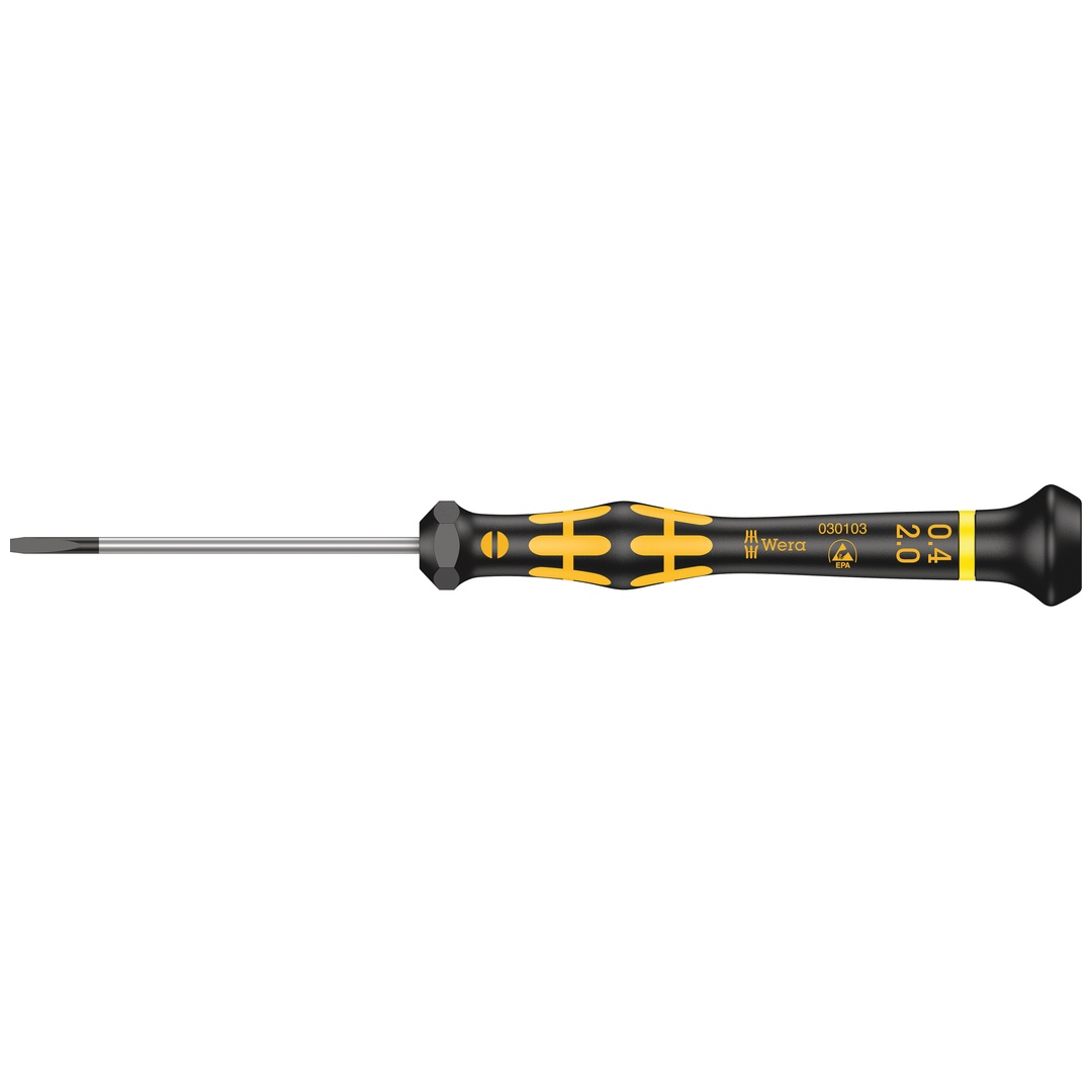 Wera 1578 A ESD Kraftform Micro Schlitz-Schraubendreher, 0,40 x 2 x 60 mm