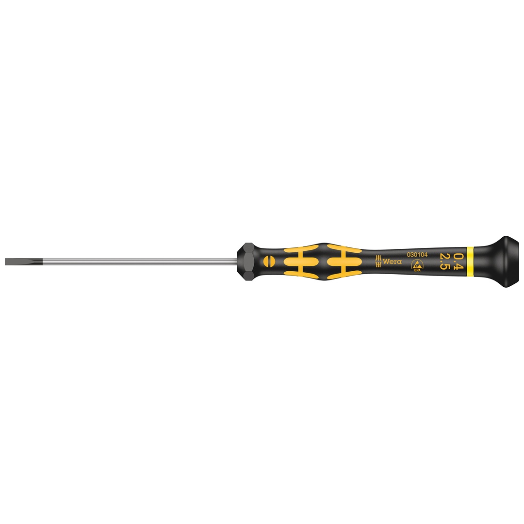 Wera 1578 A ESD Kraftform Micro Schlitz-Schraubendreher, 0,40 x 2,5 x 80 mm