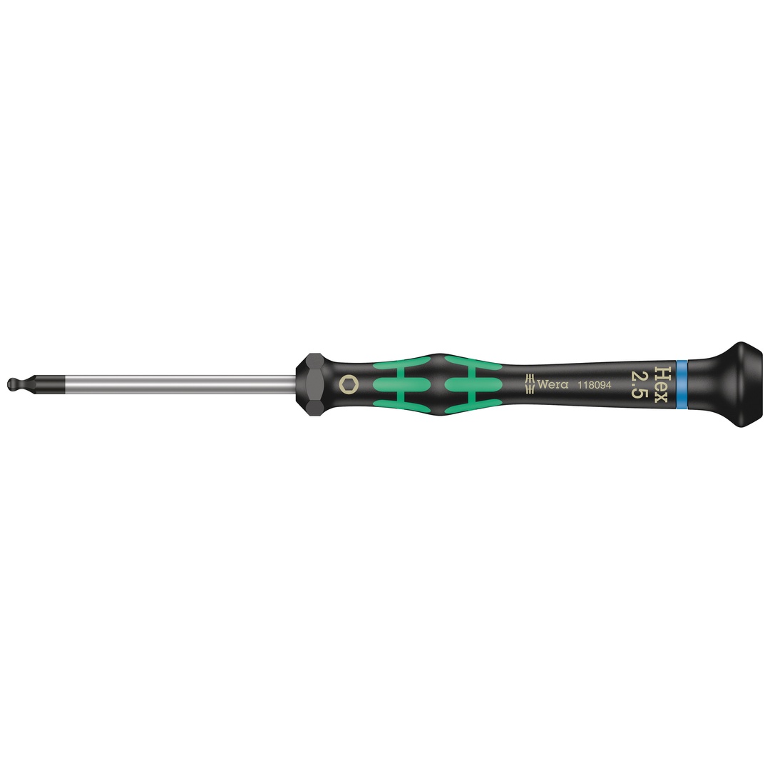 Wera 2052 Elektronik-Sechskant-Kugelkopfschraubendreher, 2,5 x 60 mm