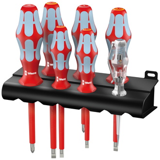 Wera 3160 i/7 Schraubendrehersatz, Edelstahl + Rack, 7-tlg.