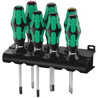 Wera 335/350/367/7 Rack Schraubendrehersatz Kraftform Plus Lasertip + Rack, 7-tlg.