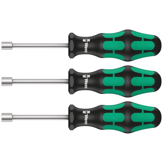 Wera 395 HO/3 Sanitär Steckschlüssel-Schraubendrehersatz, Sanitär, 3-tlg.