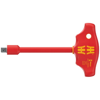 Wera 410 i VDE B VDE-isolierter Quergriff-Adapterschraubendreher für 3/8" Steckschlüsseleinsätze, 3/8" x 130 mm