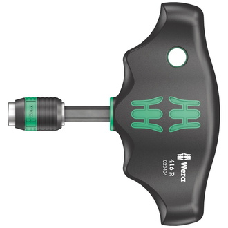 Wera 416 R Quergriff-Bits-Handhalter mit Rapidaptor Schnellwechselfutter, 1/4 x 45 mm