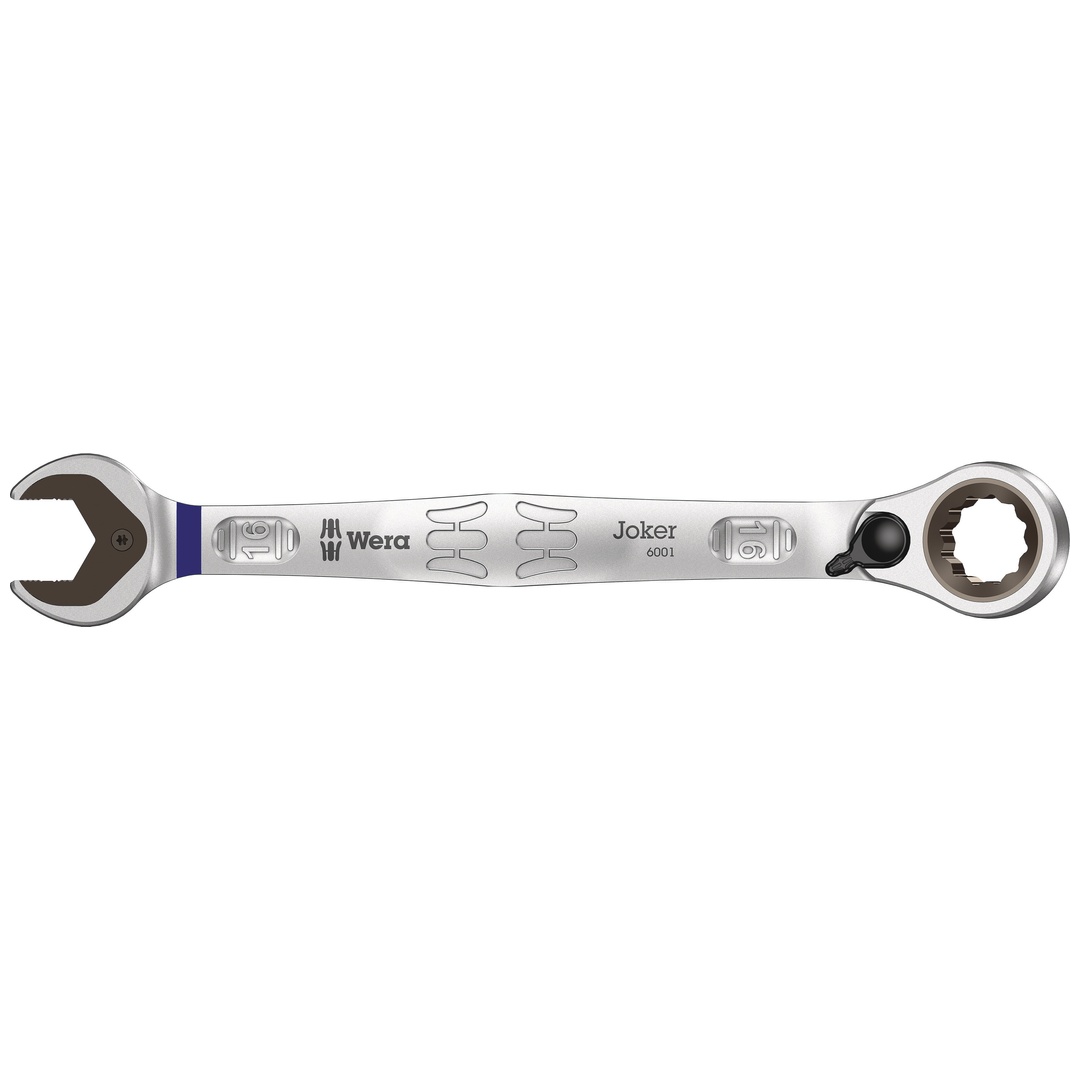 Wera Joker Maul-Ringratschen-Schlüssel, 16 x 213 mm, Ratschenseite 15° abgewinkelt