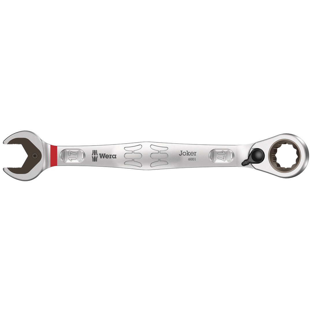 Wera Joker Maul-Ringratschen-Schlüssel, 17 x 225 mm, Ratschenseite 15° abgewinkelt