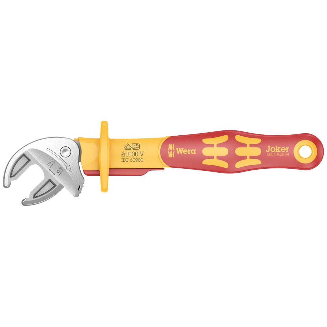 Wera 6004 Joker VDE M VDE-isolierter, selbstjustierender Maulschlüssel, 13-16 x 1/2-5/8 x 190 mm