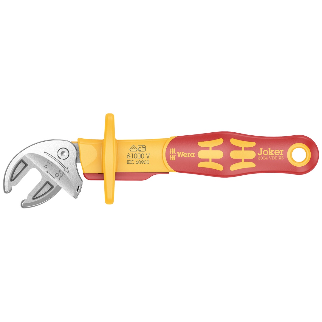 Wera 6004 Joker VDE XS VDE-isolierter, selbstjustierender Maulschlüssel, 7-10 x 1/4-3/8 x 119 mm