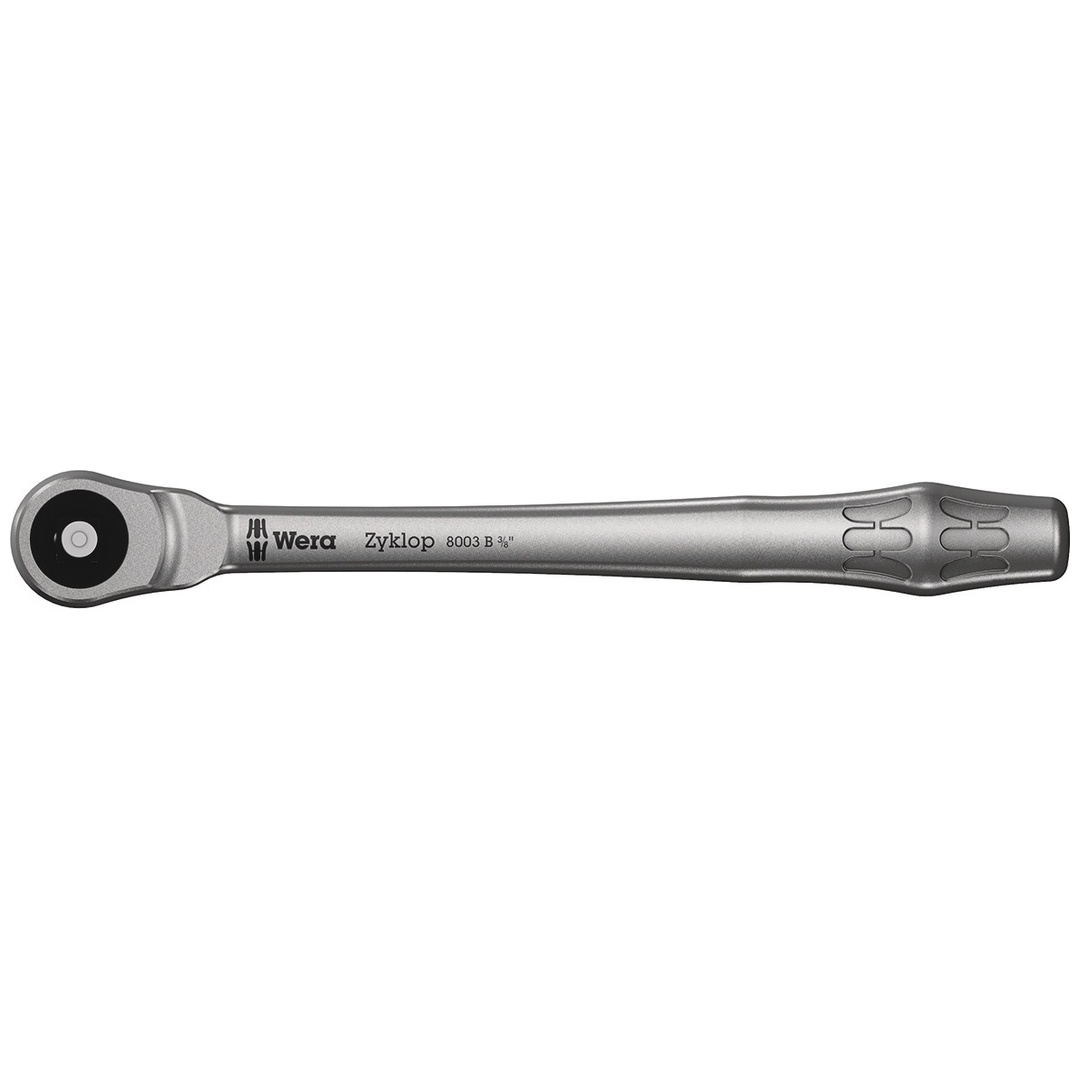 Wera 8003 B Zyklop Metal-Knarre mit Durchsteckvierkant mit 3/8-Antrieb, 3/8 x 222 mm
