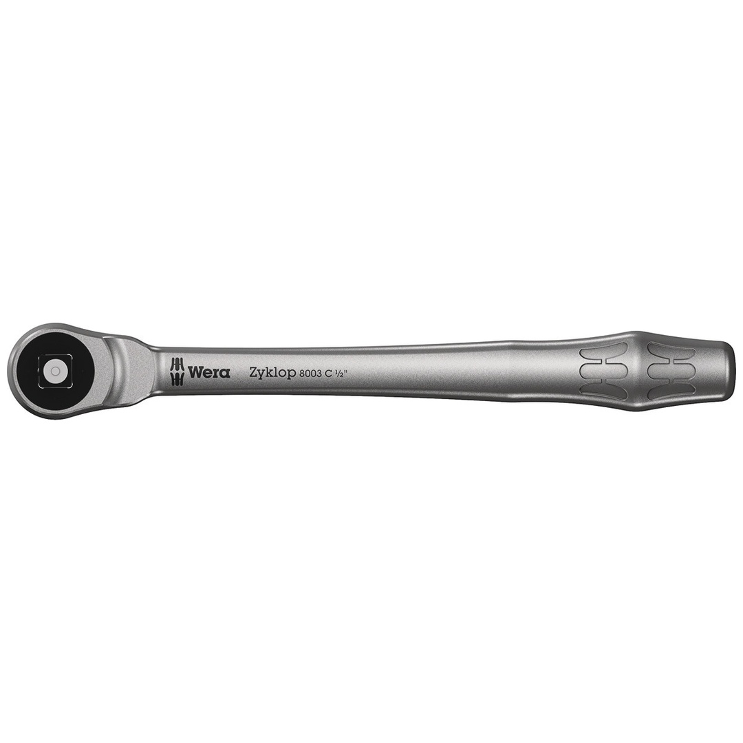 Wera 8003 C Zyklop Metal-Knarre mit Durchsteckvierkant mit 1/2-Antrieb, 1/2 x 281 mm