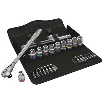 Wera 8100 SC 11 Zyklop Metal-Knarrensatz, Umschalthebel, 1/2"-Antrieb, zöllig, 28-tlg.