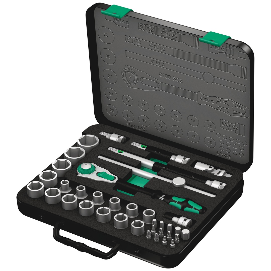Wera 8100 SC 2 Zyklop Speed-Knarrensatz, 1/2-Antrieb, metrisch, 37-tlg.