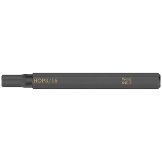 Wera 840 S Hex-Plus Innensechskant Bits für Schlagschraubendreher, 3/16" x 70 mm