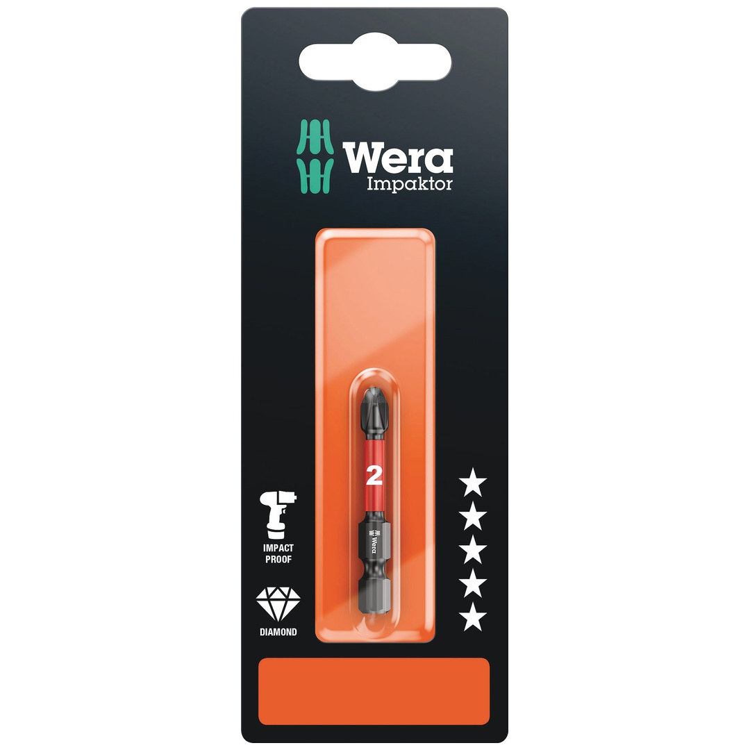 Wera 851/4 IMP DC SB Impaktor Bits, PH 2 x 50 mm
