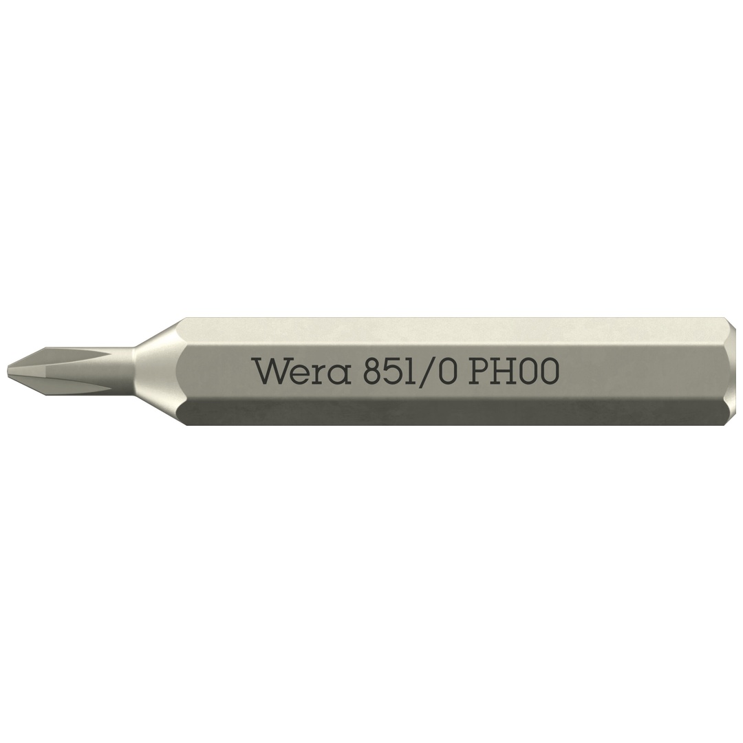 Wera 851/0 Micro Bits für Kreuzschlitzschrauben Phillips-Recess, PH 00 x 30