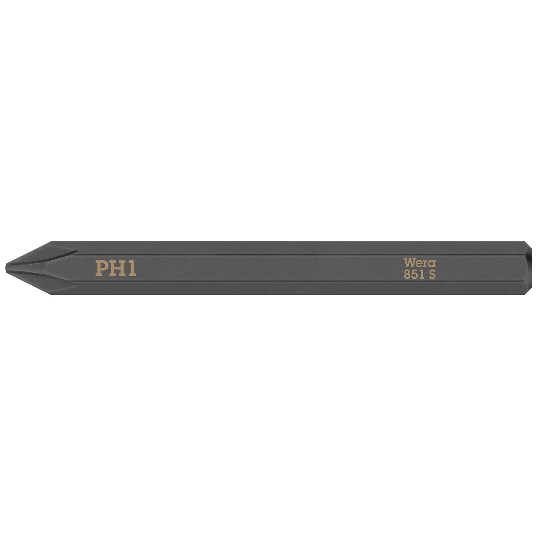 Wera 851 S Kreuzschlitz Phillips Bits für Schlagschraubendreher, PH 1 x 70 mm