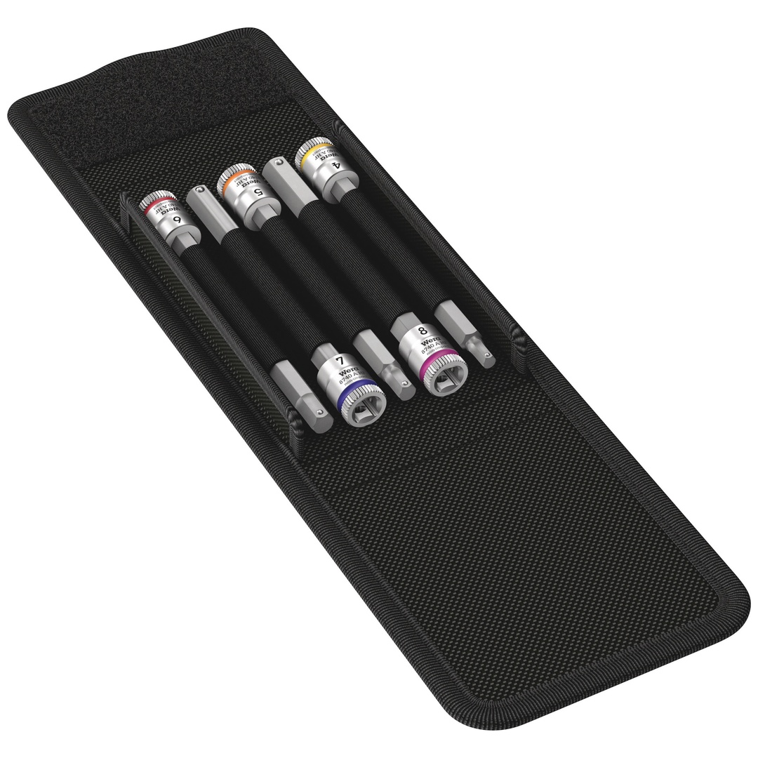 Wera 8740 A HF 1 Zyklop Bitnuss-Satz, mit 1/4-Antrieb, mit Haltefunktion für Innensechskantschrauben, 5-tlg.