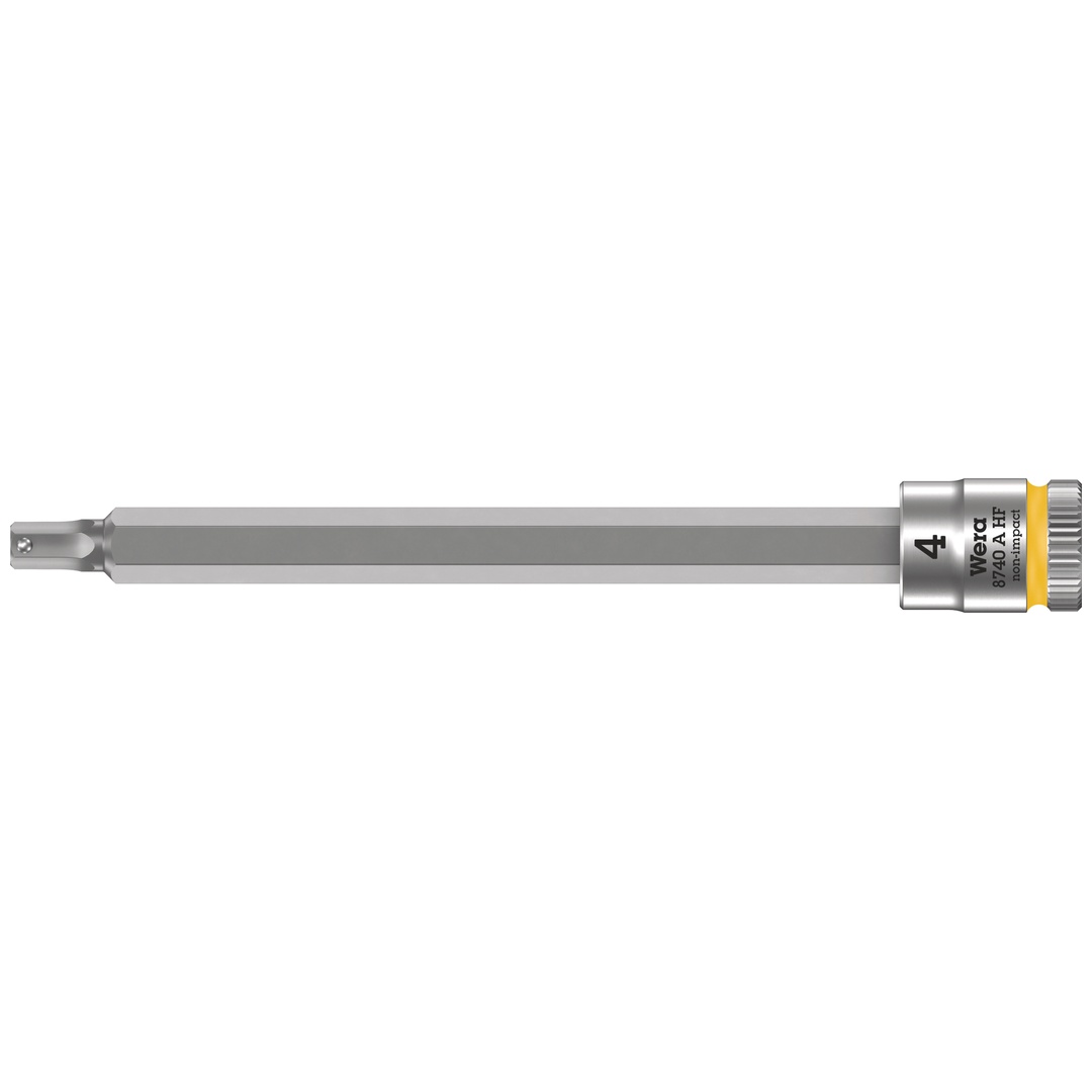 Wera 8740 A HF Zyklop Bitnuss mit 1/4-Antrieb, mit Haltefunktion für Innensechskantschrauben, 4 x 100 mm