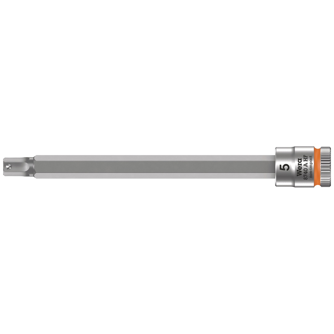 Wera 8740 A HF Zyklop Bitnuss mit 1/4-Antrieb, mit Haltefunktion für Innensechskantschrauben, 5 x 100 mm