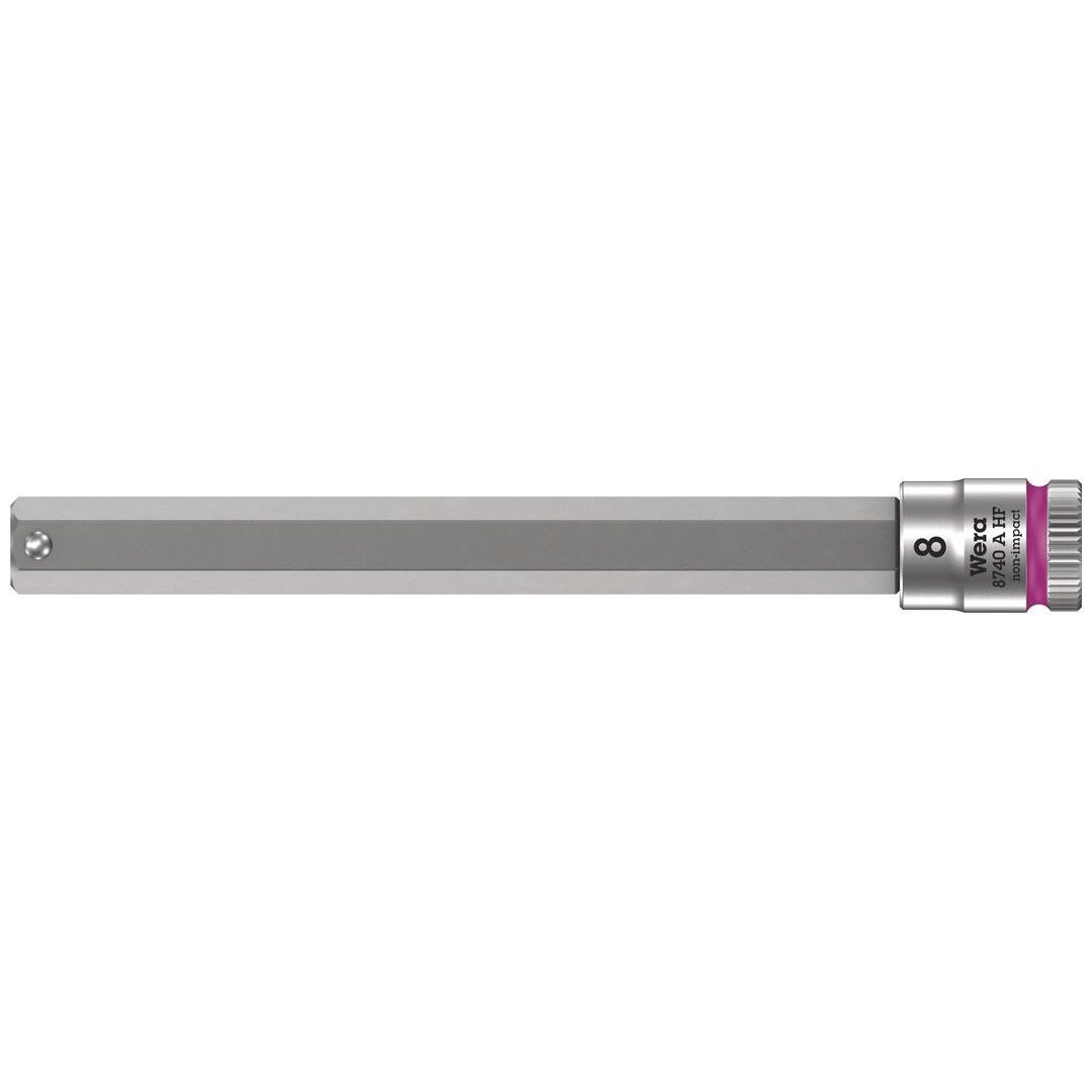 Wera 8740 A HF Zyklop Bitnuss mit 1/4-Antrieb, mit Haltefunktion für Innensechskantschrauben, 8 x 100 mm