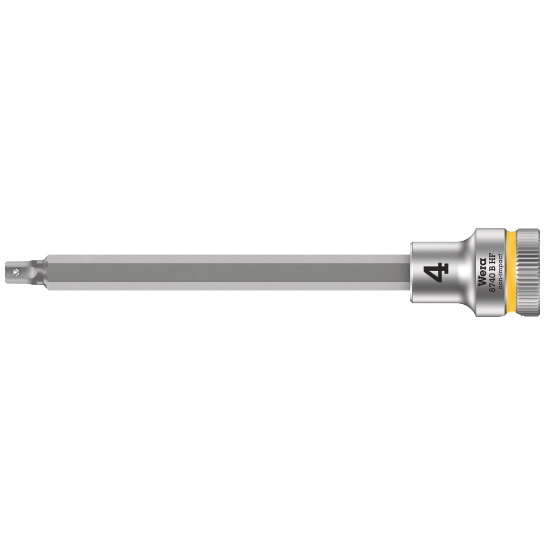Wera 8740 B HF Zyklop Bitnuss mit 3/8-Antrieb, mit Haltefunktion für Innensechskantschrauben, 4 x 107 mm
